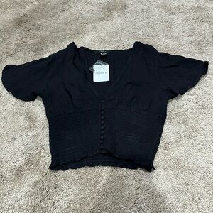 NEW Black button up blouse